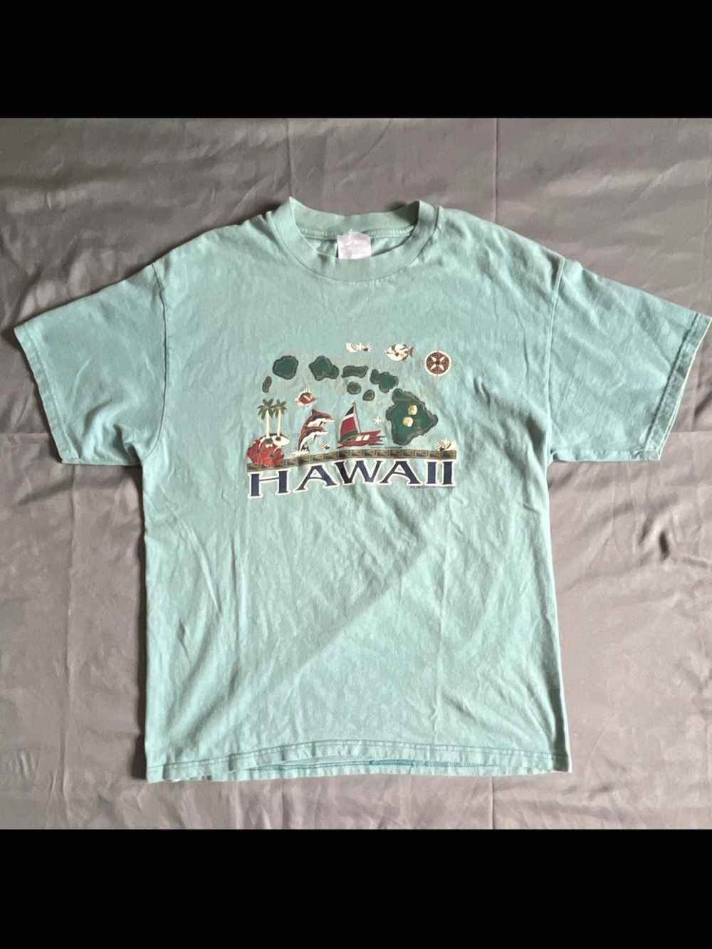 VTG Hanes Beefy-T Hawaii Graphic Print  T-Shirt L